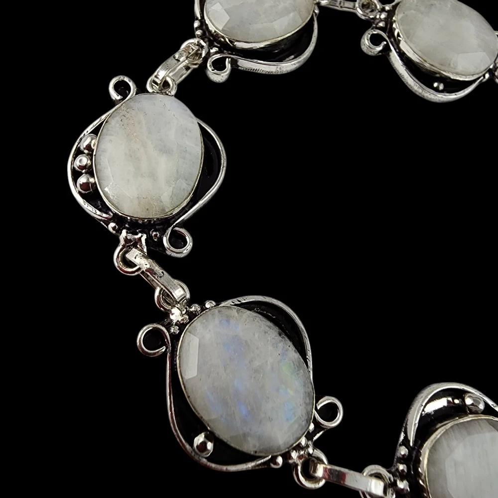 Artisan Silver Moonstone Link Bracelet
